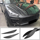 Porsche Macan 2014-2024 гг. Реснички на фары (2014-2018, Карбон) фото 1