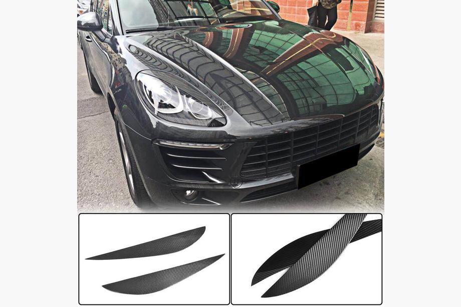 Porsche Macan 2014-2024 гг. Реснички на фары (2014-2018, Карбон) Image
