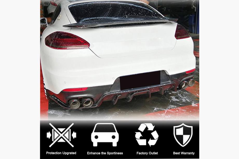 Porsche Panamera 2009-2016 гг. Диффузор заднего бампера (2013-2016, Карбон) Фото 2