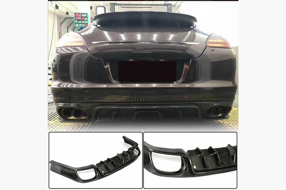 Porsche Panamera 2009-2016 гг. Диффузор заднего бампера (2009-2013, Карбон) Фото 1