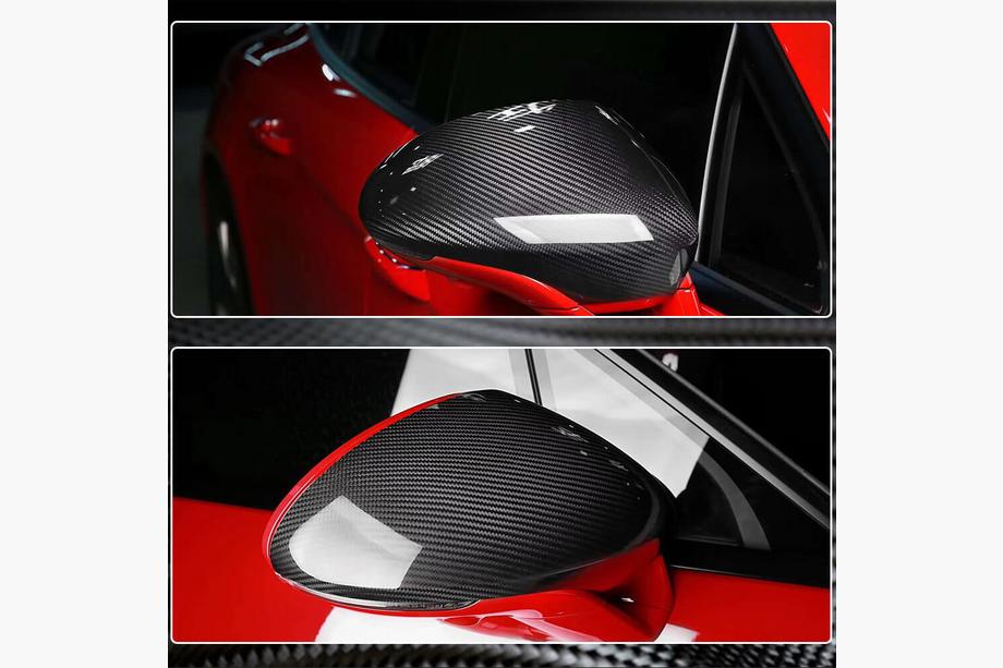 Porsche Panamera 2016-2023 гг. Накладки на Зеркала (2016-2020, Карбон) Фото 4