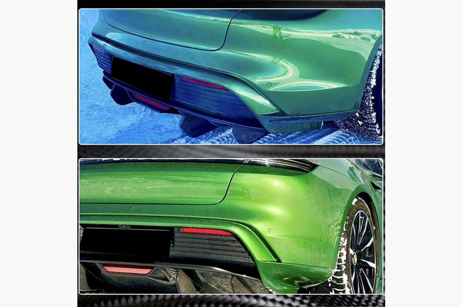 Porsche Taycan 2019- гг. Диффузор заднего бампера (2019-2024 Base SD, Карбон) Фото 4