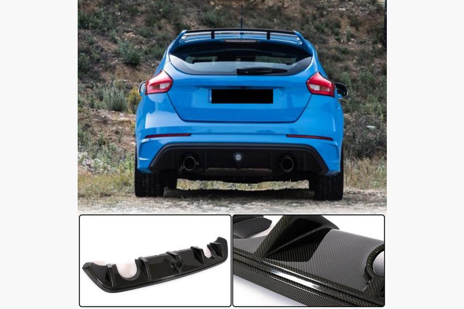 Ford Focus III 2011-2017 гг. Диффузор заднего бампера (для RS 2015-2017, Карбон) Фото 1
