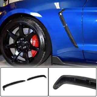 Накладки на передние крылья (2018-2023, Карбон) Ford Mustang 2015-2023 гг. фото 1
