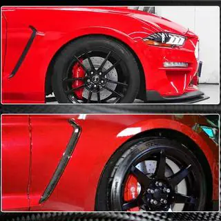 Накладки на передние крылья (2018-2023, Карбон) Ford Mustang 2015-2023 гг. фото 2