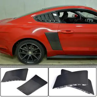 Накладки на задние крылья (2015-2017, Карбон) Ford Mustang 2015-2023 гг. фото 1