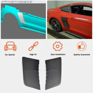 Накладки на задние крылья (2015-2017, Карбон) Ford Mustang 2015-2023 гг. фото 2