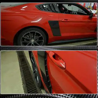 Накладки на задние крылья (2015-2017, Карбон) Ford Mustang 2015-2023 гг. фото 4