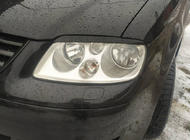 Volkswagen Caddy 2004-2010 гг. Реснички на фары (черные) фото 1