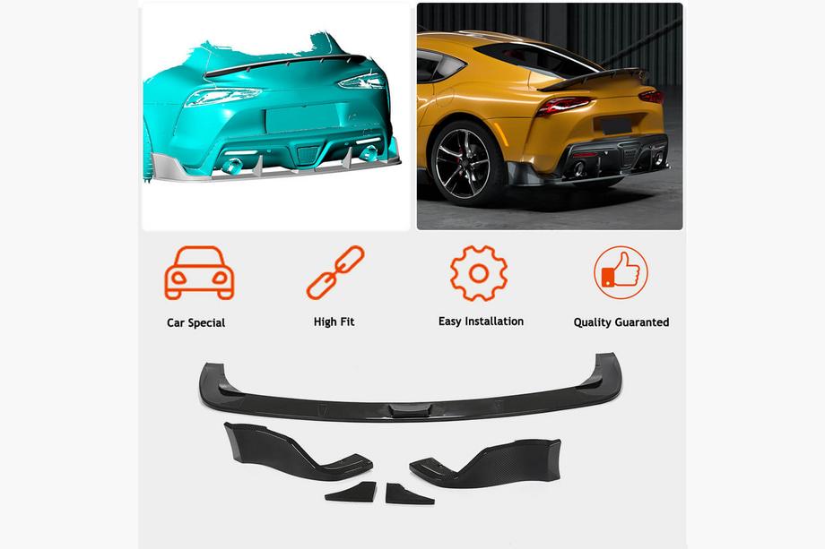 Toyota Supra 2019- гг. Диффузор заднего бампера V2 (Карбон) Фото 2