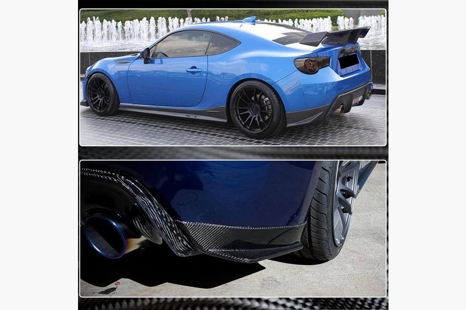 Subaru BRZ 2012-2021 гг. Накладки на Задний Бампер V2 (Карбон) Фото 4
