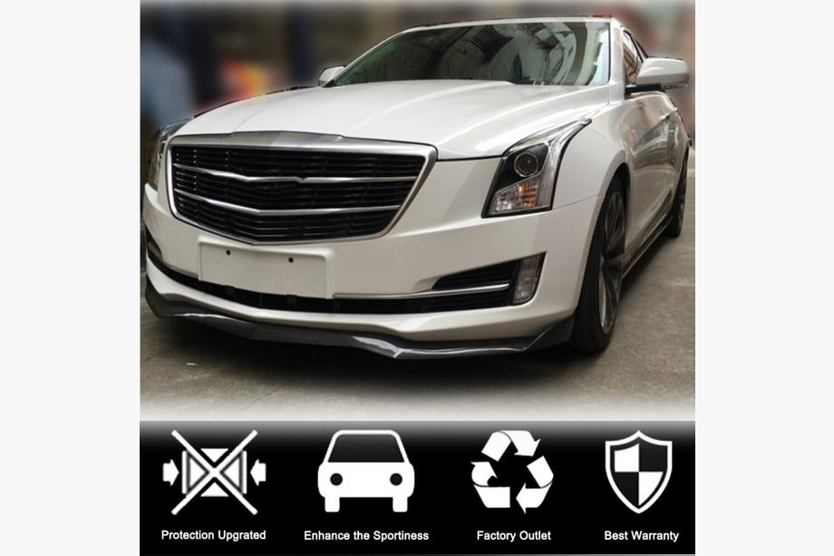 Cadillac ATS 2012-2019 гг. Накладка на Передний Бампер Lip (для Base, Карбон) Фото 2