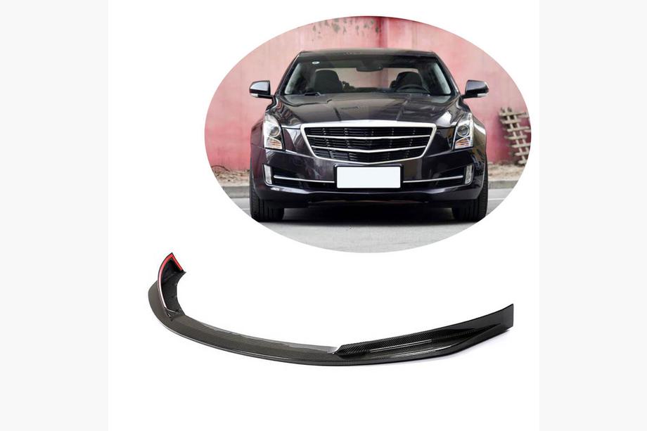 Cadillac ATS 2012-2019 гг. Накладка на передний бампер Lip (для Base 2015-2017, Карбон) Image