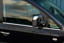 Volkswagen Caddy 2004-2010 гг. Нижние молдинги стекол нержавейка Передние, Carmos - Турецкая сталь фото 1