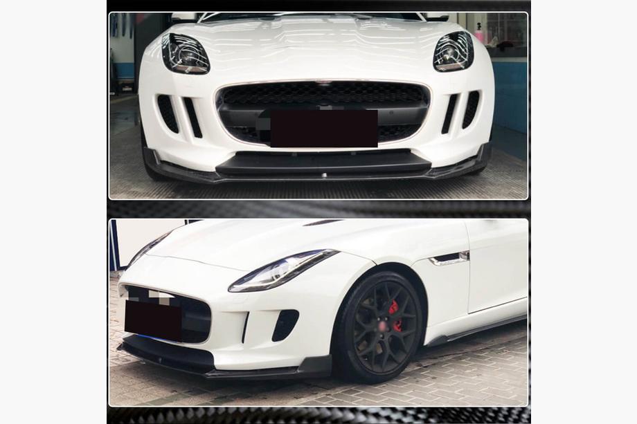 Jaguar F-Type 2013-2024 гг. Накладка на передний бампер Lip (2013-2016, Карбон) Фото 3