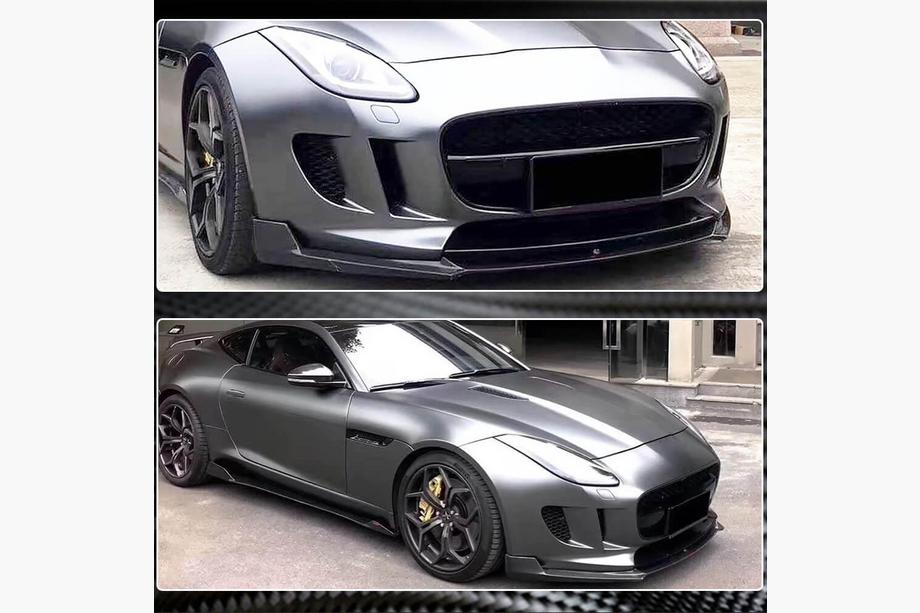 Jaguar F-Type 2013-2024 гг. Накладка на передний бампер Lip (2013-2016, Карбон) Фото 4