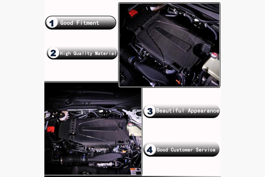 Honda Civic Sedan X 2016-2021 гг. Крышка двигателя (Карбон) Фото 3