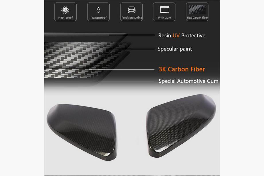 Honda Civic Sedan X 2016-2021 гг. Накладки на Зеркала V1 (Карбон) Фото 4