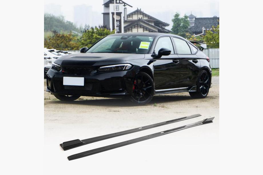 Honda Civic HB 2021- гг. Боковые пороги (Карбон) Фото 1
