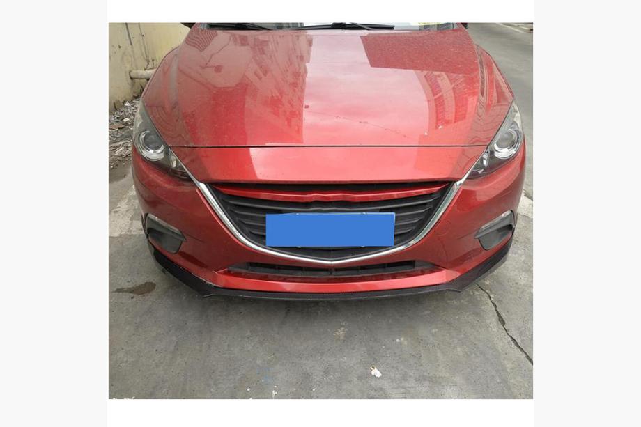Mazda 3 2013-2019 гг. Накладка на Передний Бампер Lip (2014-2016, Карбон) Фото 3