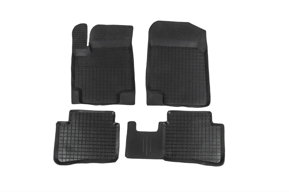 Hyundai Accent 2006-2010 гг. Резиновые коврики с бортиком (4 шт, Polytep) Фото 1