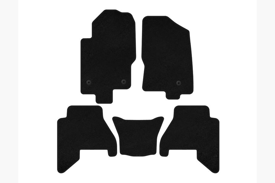 Nissan Pathfinder R51 2005-2014 гг. Текстильные коврики Deluxe V2 (2 ряда, черные, 2010-2014) Image