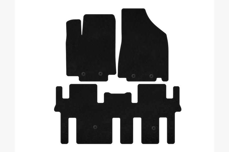 Nissan Pathfinder R52 2012-2021 гг. Текстильные коврики Deluxe (2 ряда, Черный) Image