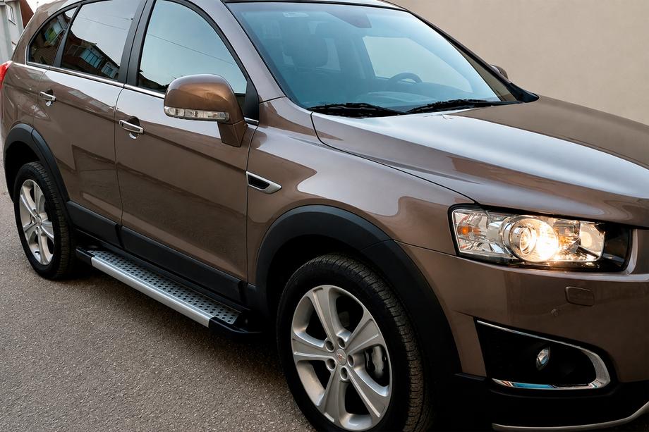 Opel Antara 2006-2017 гг. Боковые пороги Allmond Grey (2 шт., алюминий) 2007-2015 Image