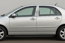 Toyota Corolla 2002-2007 гг. Хром накладки на стойки (4 шт, нерж сталь) фото 1