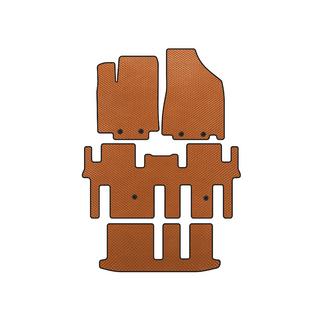 Коврики EVA (3 ряда, Оранжевые) Nissan Pathfinder R52 2012-2021 гг.