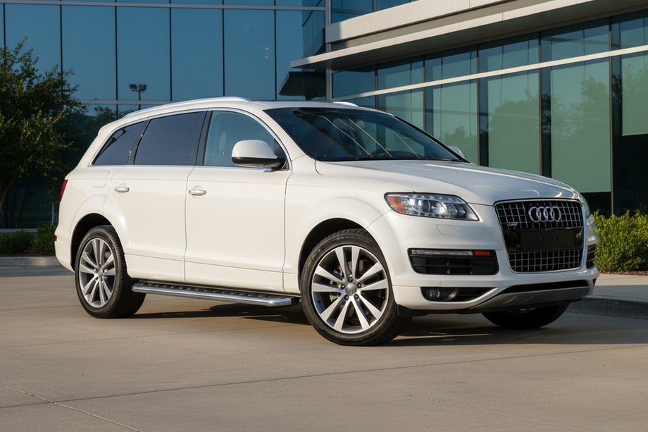 Audi Q7 2005-2015 гг. Боковые Подножки Maydos V1 (2 шт., Алюминий и Нержавейка) Image