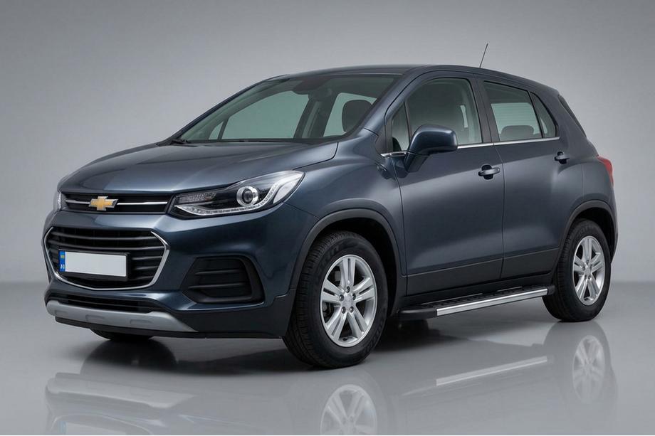 Chevrolet Trax 2012-2023 гг. Боковые Подножки Duru (2 шт., Алюминий) Image