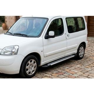 Боковые Подножки Line (2 шт., Алюминий) Peugeot Partner 1996-2008 гг. фото 1