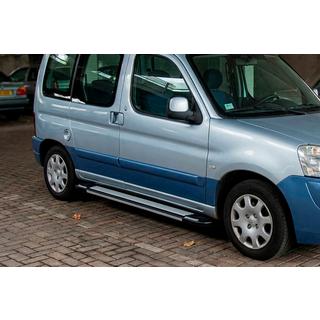 Боковые Подножки Rainbow (2 шт., Алюминий) Peugeot Partner 1996-2008 гг. фото 1