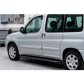 Боковые пороги Bosphorus Black (2 шт., алюминий) Peugeot Partner 1996-2008 гг. фото 1