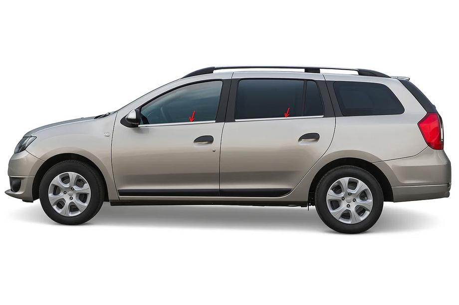 Dacia Logan MCV 2013-2020 гг. Окантовка окон нержавейка (4 шт) Image