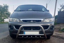 Hyundai H200, H1, Starex 1998-2007 гг. Защита переднего бампера (нерж. сталь) фото 1