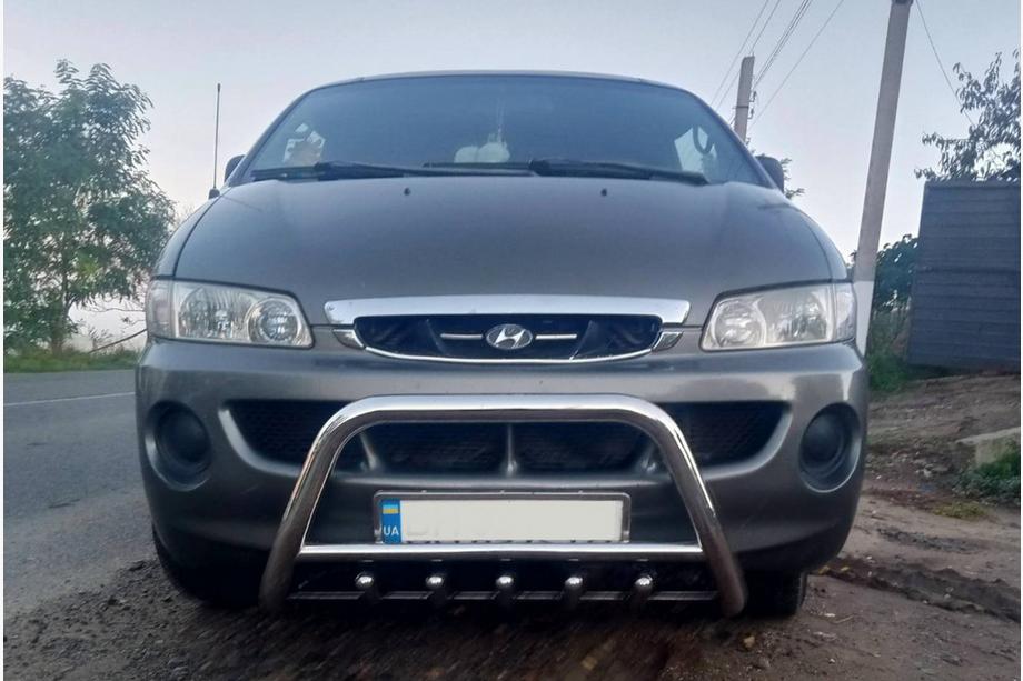 Hyundai H200, H1, Starex 1998-2007 гг. Защита переднего бампера (нерж. сталь) Image
