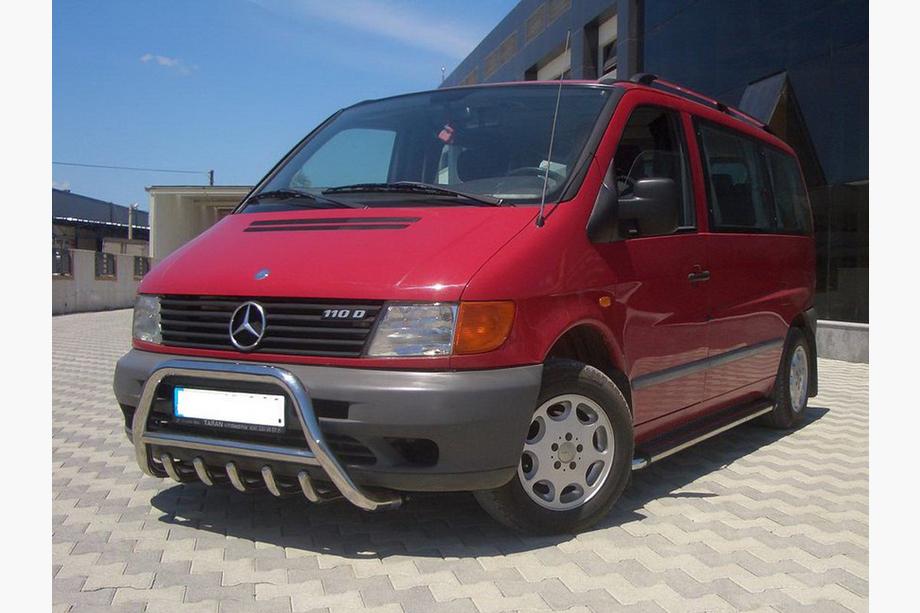 Mercedes Vito W638 1996-2003 гг. Кенгурятник WT003/4 (нержавейка) с надписью, 60мм Фото 5