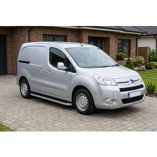 Боковые Подножки Tayga Grey (2 шт., Алюминий) Citroen Berlingo 2008-2018 гг. фото 1