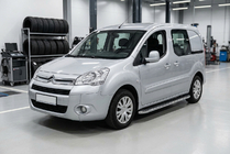 Citroen Berlingo 2008-2018 гг. Боковые Подножки Maydos V1 (2 шт., Алюминий и Нержавейка) фото 1