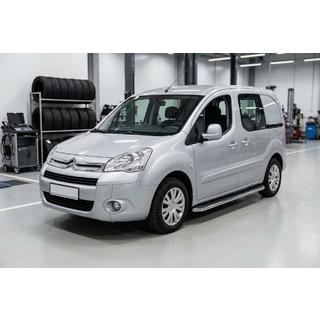 Боковые Подножки Maydos V1 (2 шт., Алюминий и Нержавейка) Citroen Berlingo 2008-2018 гг. фото 1