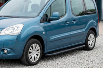 Peugeot Partner Tepee 2008-2018 гг. Боковые пороги Bosphorus Black (2 шт., алюминий) фото 1