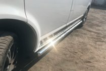 Volkswagen T5 Transporter 2003-2010 гг. Боковые трубы (2 шт., нержавейка) 60мм, Короткая База фото 4