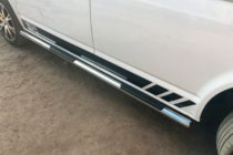 Volkswagen T5 Transporter 2003-2010 гг. Боковые трубы (2 шт., нержавейка) 60мм, Короткая База фото 8