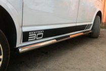 Volkswagen T5 Transporter 2003-2010 гг. Боковые трубы (2 шт., нержавейка) 60мм, Короткая База фото 10