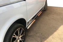 Volkswagen T5 Transporter 2003-2010 гг. Боковые трубы (2 шт., нержавейка) 60мм, Короткая База фото 11