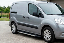 Peugeot Partner Tepee 2008-2018 гг. Боковые пороги RedLine V1 (2 шт., алюминий) фото 1