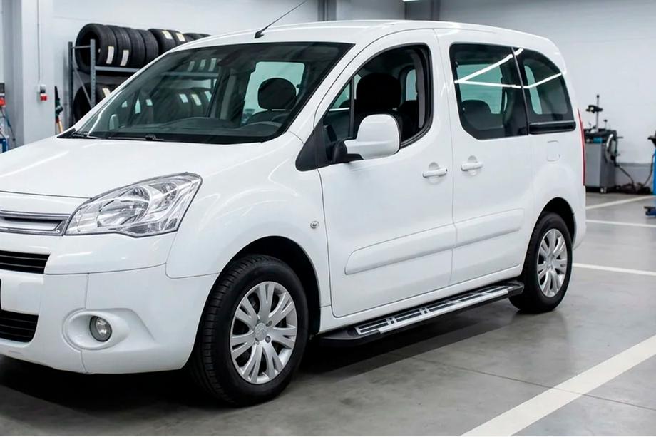 Peugeot Partner Tepee 2008-2018 гг. Боковые Подножки Sunrise (2 шт., Алюминий) Image