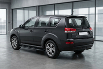 Citroen C-Crosser 2007-2013 гг. Боковые пороги Bosphorus Black (2 шт., алюминий) фото 1